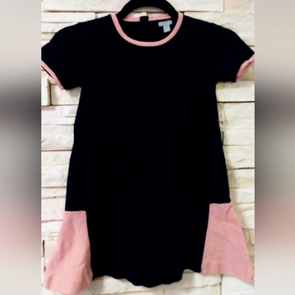 COS Girls Black Dress with Pink Accents